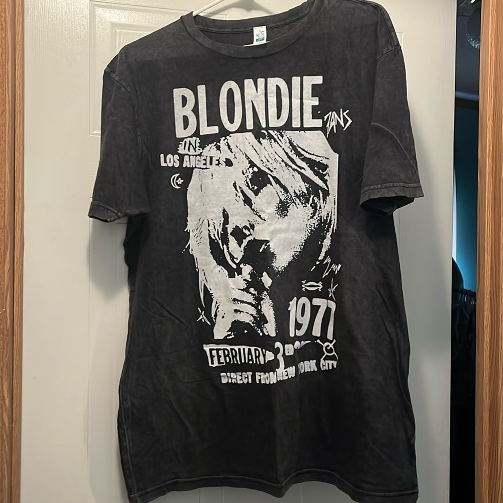 Black acid wash Blondie tee